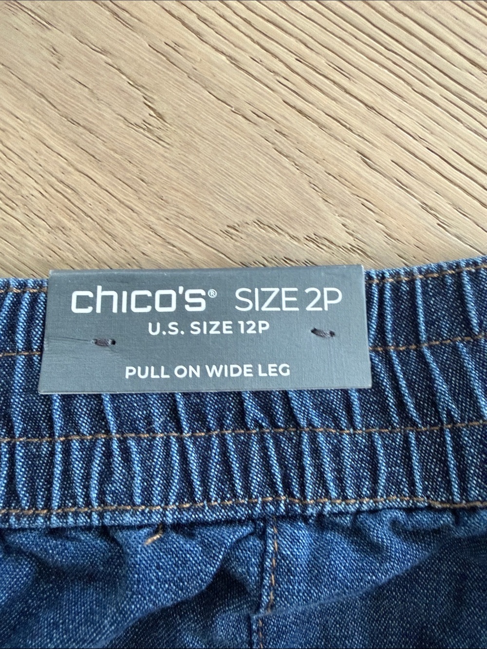 Chico's Wide Leg Pants Summer Denim Pull On Ankle Chico's Size 2P = US 12P - Picture 5 of 7